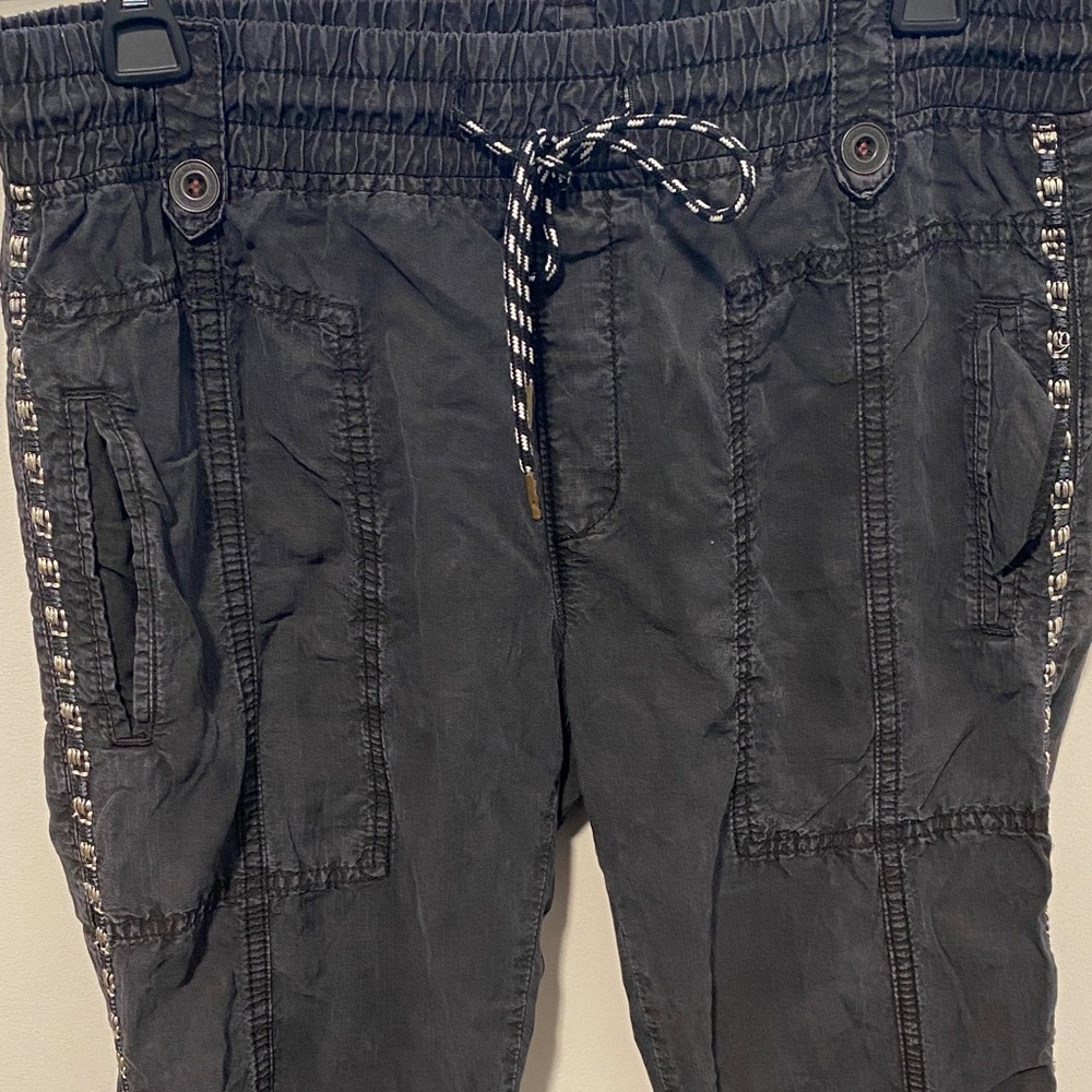 Anthropologie Black Textured jogger Pants